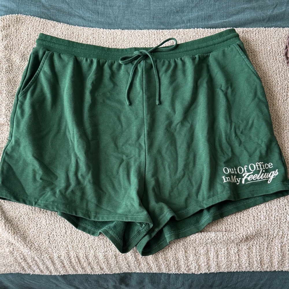 Gilli Green Athletic Shorts with Fun Print